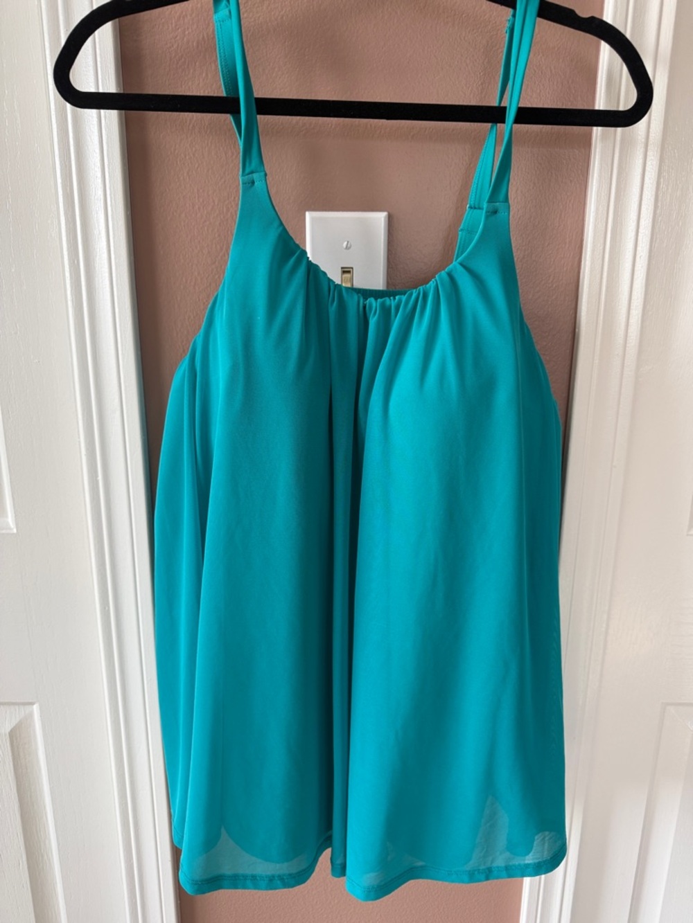 Turquoise Tankini Top With Spaghetti-Strap - Women